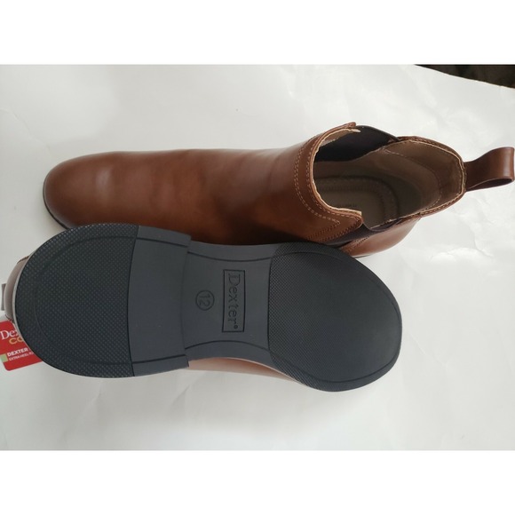 Dexter Comfort  Men\'s Alec Chelsea Brown Cognac Skip Boots Shoes 12 Medium Width main image 8